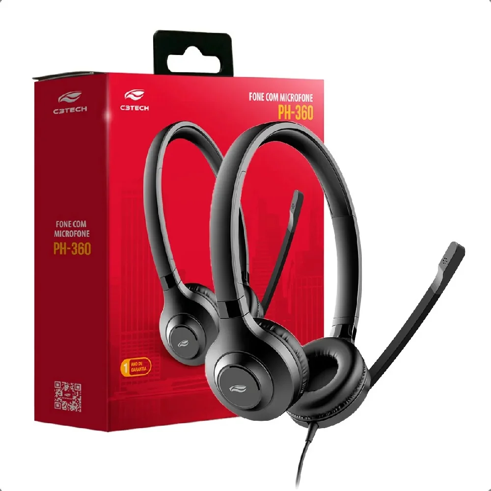 Fone Headset Usb C3Tech Ph-360bk Preto