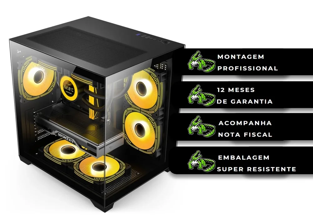 PC Gamer Alligator Shop Amd Ryzen 5 5500, Geforce RTX 4060 8GB, Memória 16gb Ddr4, SSD 1TB Nvme - view 3