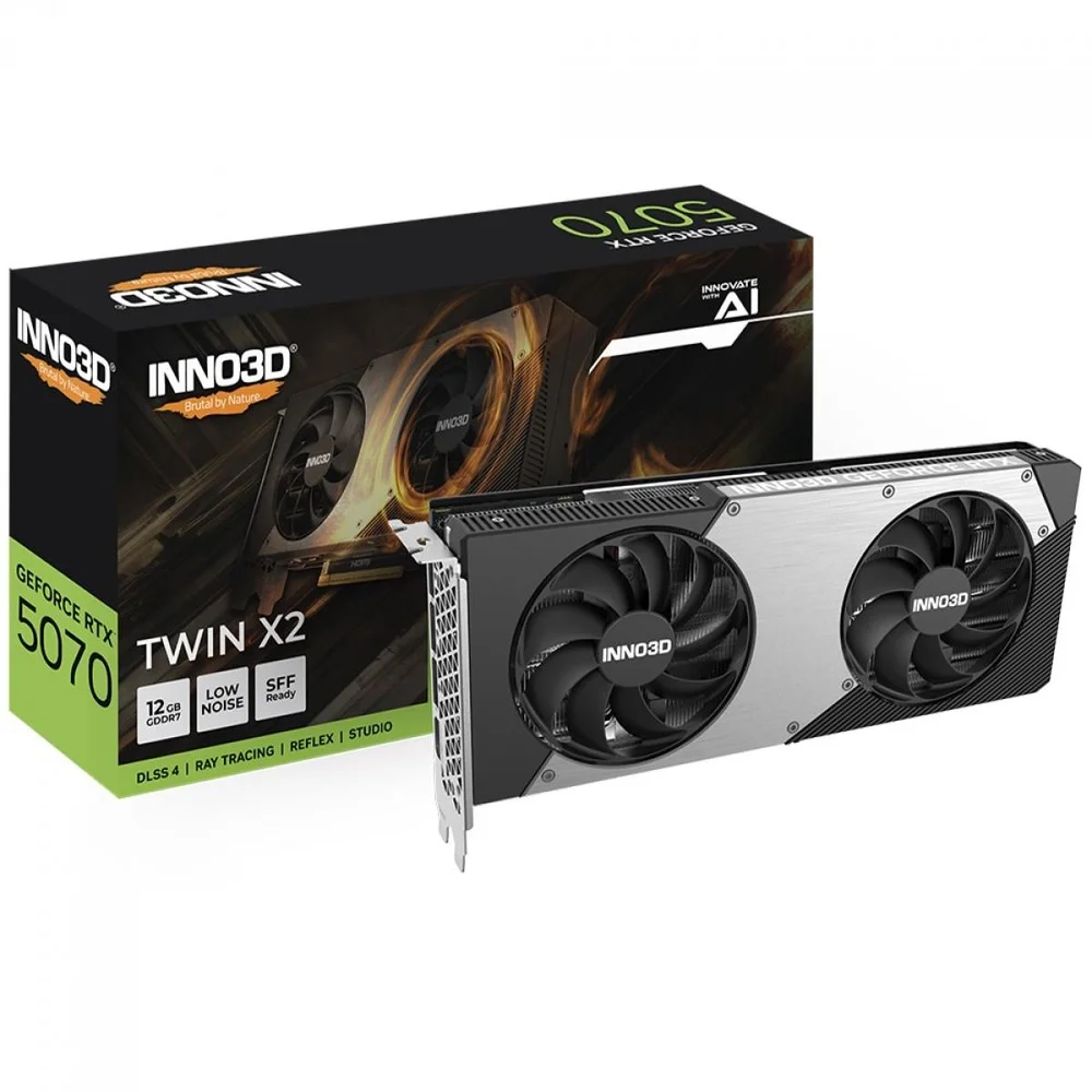 Placa De Video Inno3d Geforce RTX 5070 Twin X2 12gb 192bits Gddr7 N50702-12d7-195064n