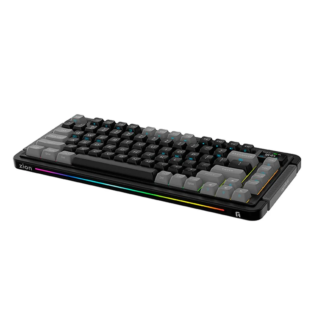 Imagem 5 de 5 do produto Teclado Gamer Sem fio Mecanico Aplus Zion com Tela LCD, Gasket, Switch Gateron Yellow, RGB, Hotswap, Bluetooth/Wi-Fi/USB,TKL 75% US AKW500 - Preto