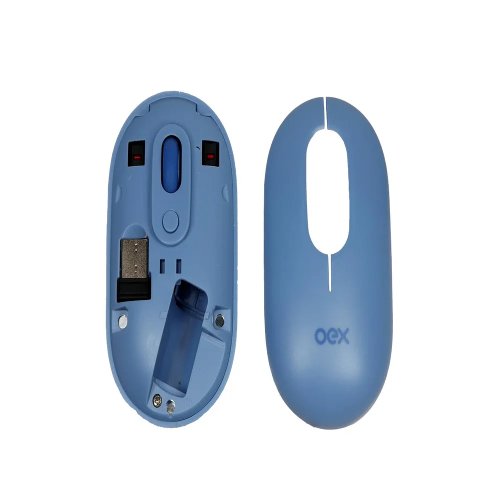 Imagem 2 de 5 do produto Mouse Sem Fio Bluetooth Oex Ms604 Retro 1600dpi Premium - Azul
