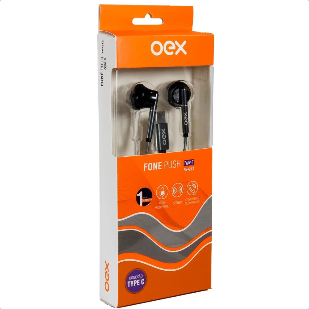 Imagem 2 de 5 do produto Fone De Ouvido Com Microfone Usb C Oex Fn213 Preto