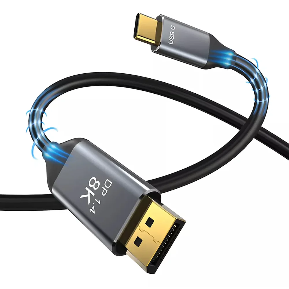 Imagem 1 de 3 do produto Cabo Usb Tipo C Para Displayport Ultra Hd 8k 1.8mts