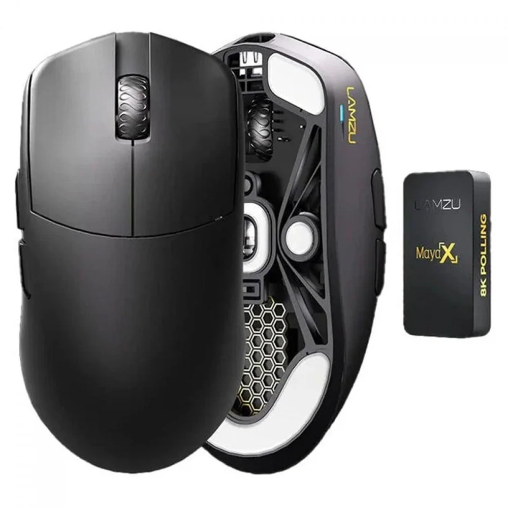 Imagem 5 de 5 do produto Mouse Gamer Lamzu Maya X, Wireless, 30.000 Dpi, 8k, Pixart-3950, 7 Botões, Preto, Chacoal