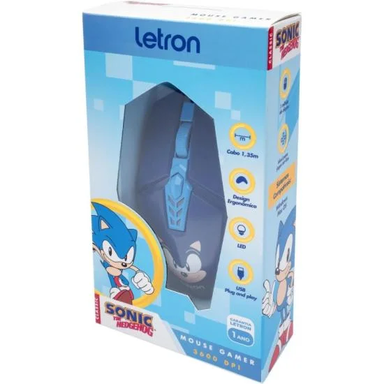Imagem 4 de 5 do produto Mouse Gamer Letron Sonic 3600dpi Rbg Azul