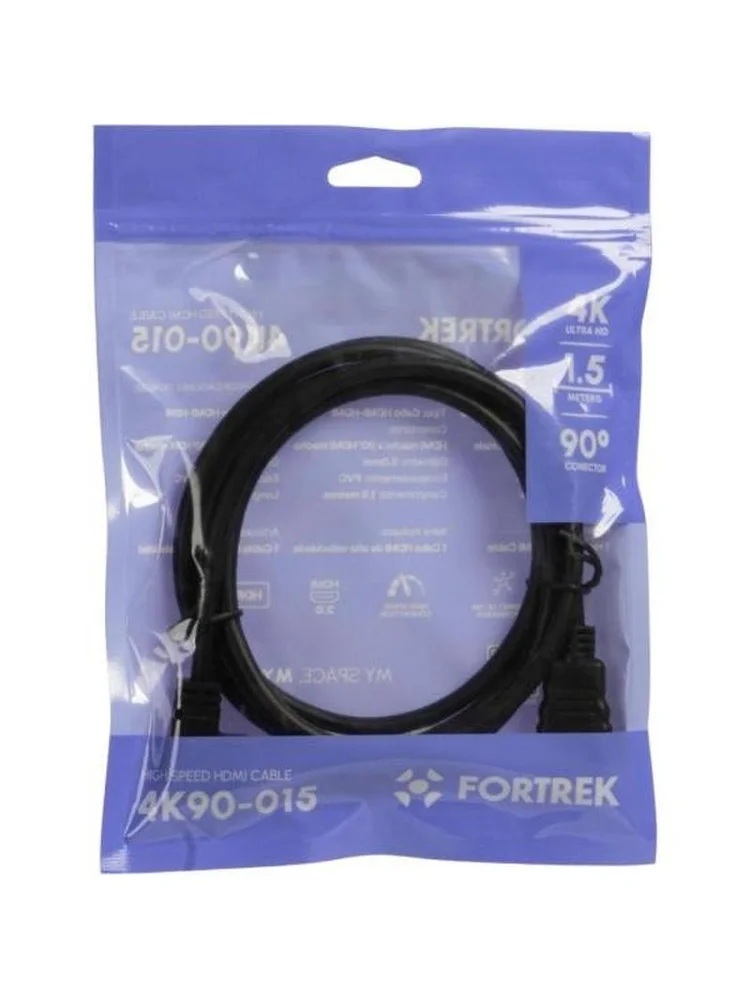 Imagem 4 de 5 do produto Cabo HDMI 2.0 4k 90º 1.5m Preto 4k90-015 Fortrek