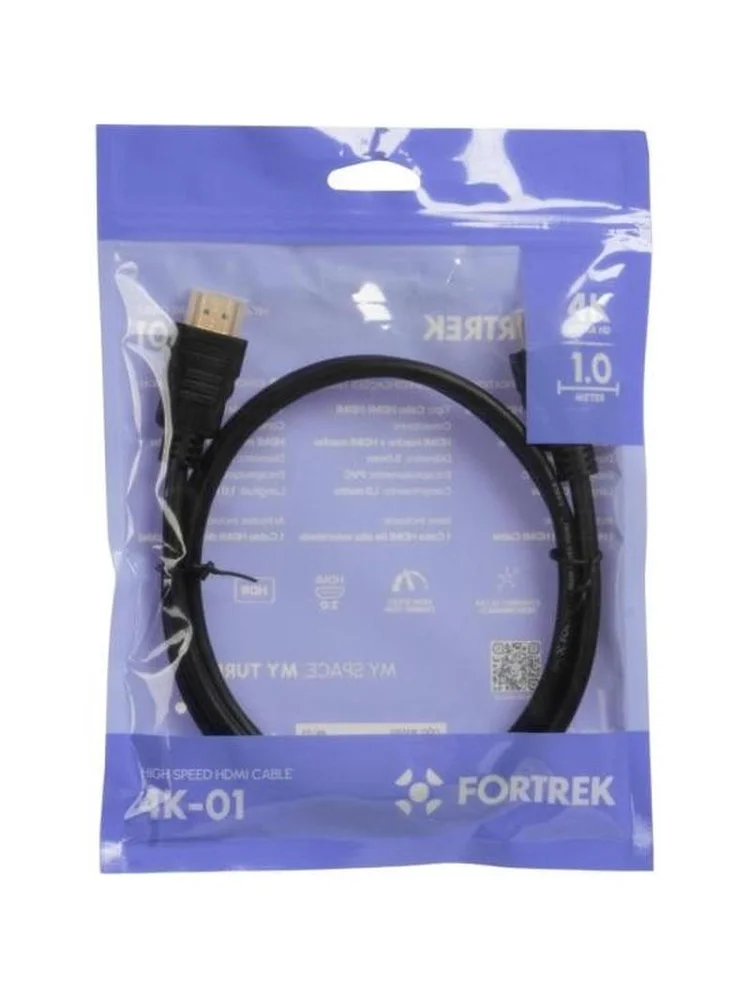 Imagem 3 de 5 do produto Cabo Fortrek HDMI 2.0 4k 1m Preto 4k-01 U Unica Unica