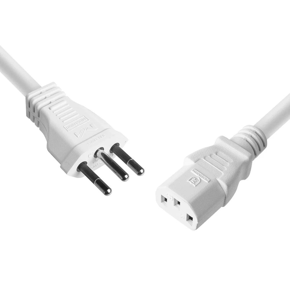 Imagem 5 de 5 do produto Cabo De Forca Tripolar Para Fonte Branco 3x0,75 Mm 250v - 2 Mts (10 Un)