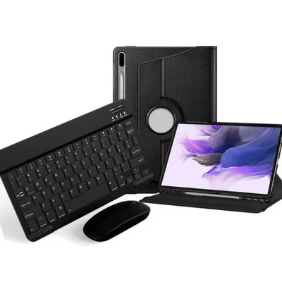 Capa Giratória Teclado Mouse Película Para Galaxy Tab S7 Fe