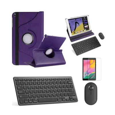 Capa Roxa, Teclado Mou Preto, Pel P/galaxy A8 X200/205 10,5