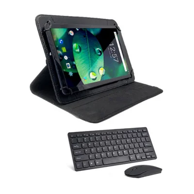 Capa Giratória+teclado+mouse Para Tablet Multi M10 Nb28