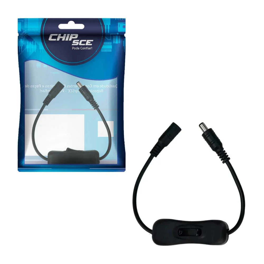 Imagem 2 de 4 do produto Cabo Extensão De Fonte P4 Extensor Fita LED Com Interruptor