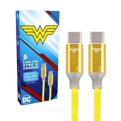 5+ Cabo Usb C Para Usb C, 2.0, 1,5m Dc Mobile - Wonder Woman