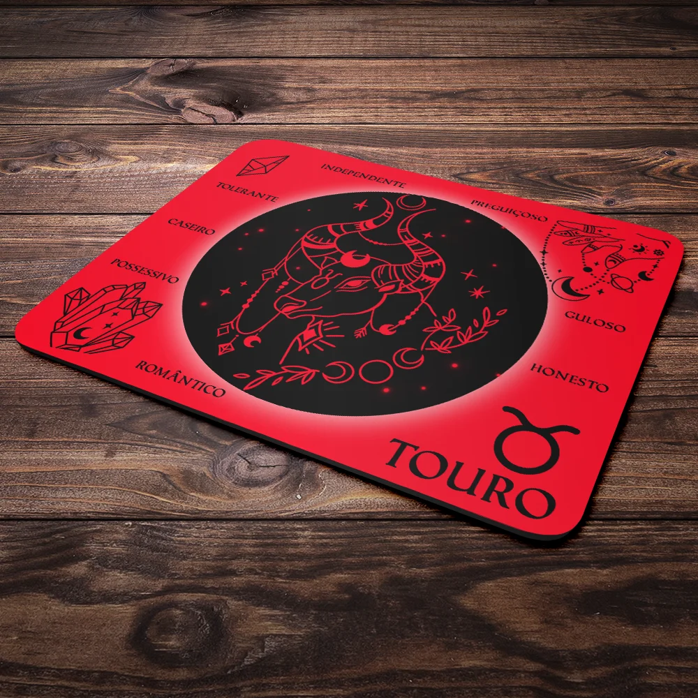 Imagem 2 de 4 do produto Mouse Pad Signos - Touro - Dark Red - 22x18