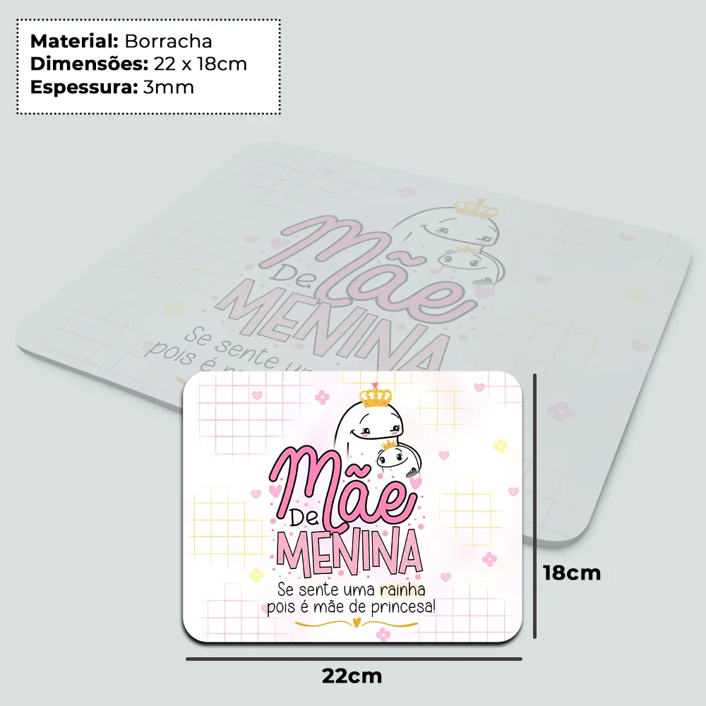 Imagem 3 de 4 do produto Mouse Pad Flork Mães - Mãe De Menina - 22x18