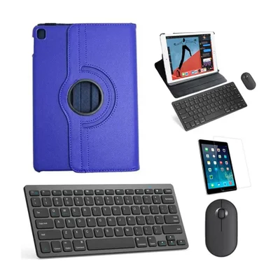 Capa Azul, Teclado Mouse Preto, Pel Para Tablet Pad 5 11"