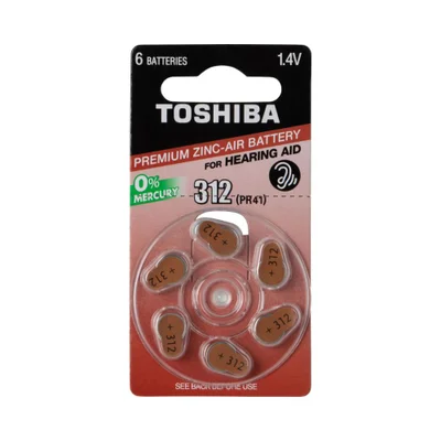 Pilha Auditiva Toshiba 312 Pr41 Cartela Com 6 Pilhas