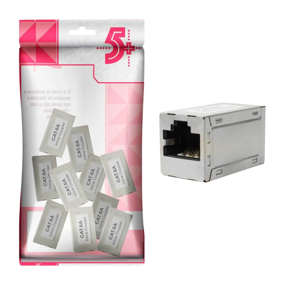 Imagem 2 de 4 do produto 10x Conector Emenda Rj45 Extensor Cat 5 6 7 8 - 10 Gbs