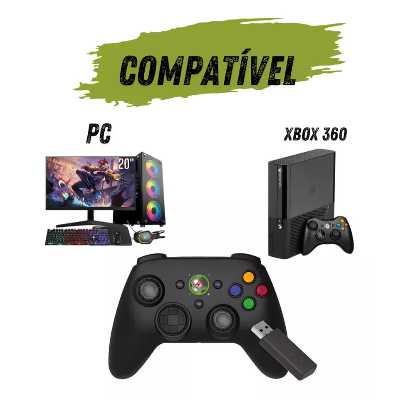 Imagem 3 de 4 do produto Controle Sem Fio Turbo Para XBOX 360 E Computador