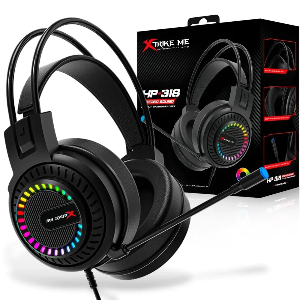 Imagem 3 de 5 do produto Headset Gamer Com Fio P2 3.5mm LED RGB
