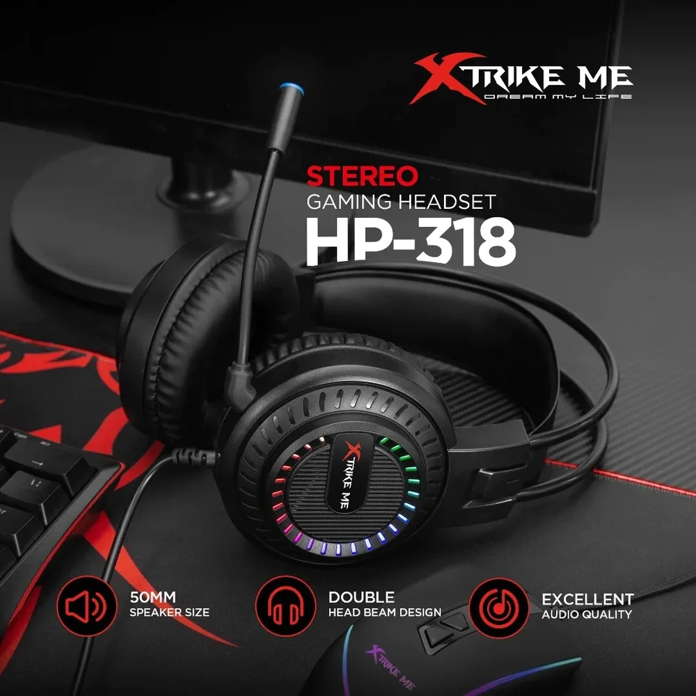 Imagem 5 de 5 do produto Headset Gamer Com Fio P2 3.5mm LED RGB