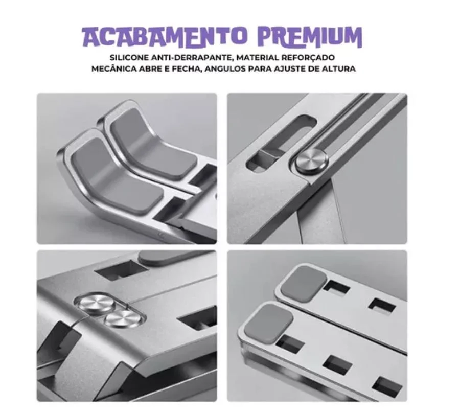 Imagem 3 de 5 do produto Suporte Para Laptop Universal - Cinza