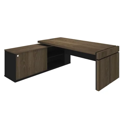 Mesa Escrivaninha Para Escritório Tb C/conect Iii | Artany Cor:charuto/preto