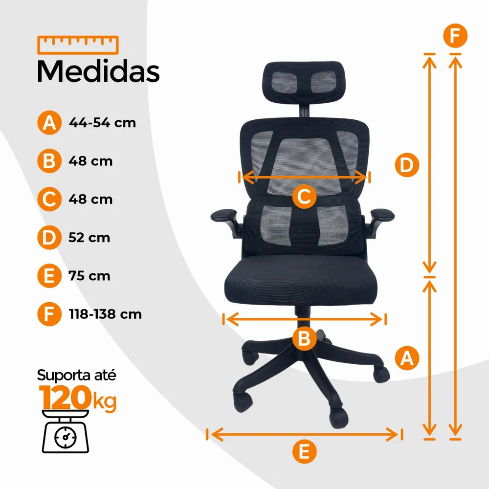 Imagem 3 de 5 do produto Cadeira De Escritório Presidente Executiva Oficial Legacy - Preto