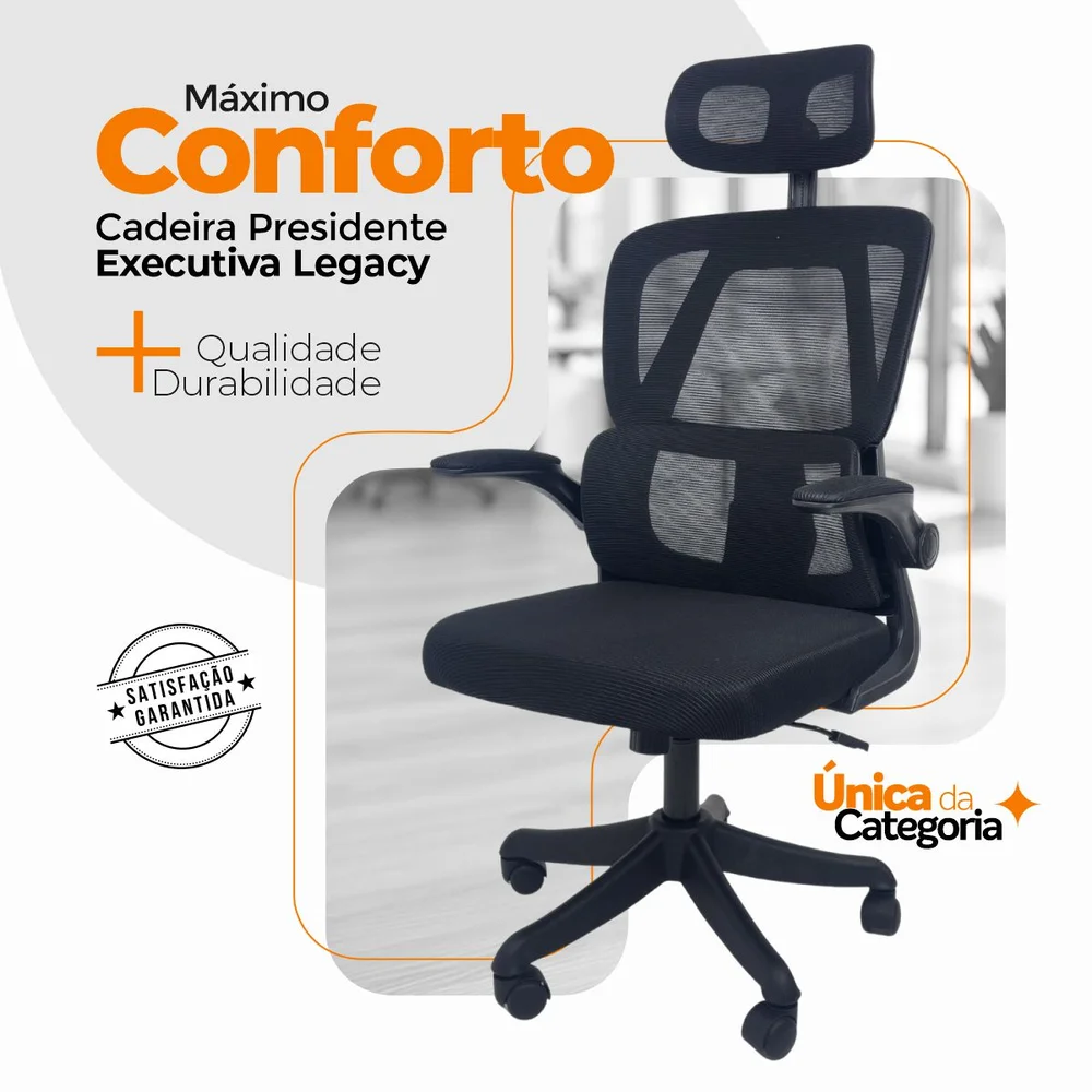 Imagem 4 de 5 do produto Cadeira De Escritório Presidente Executiva Oficial Legacy - Preto