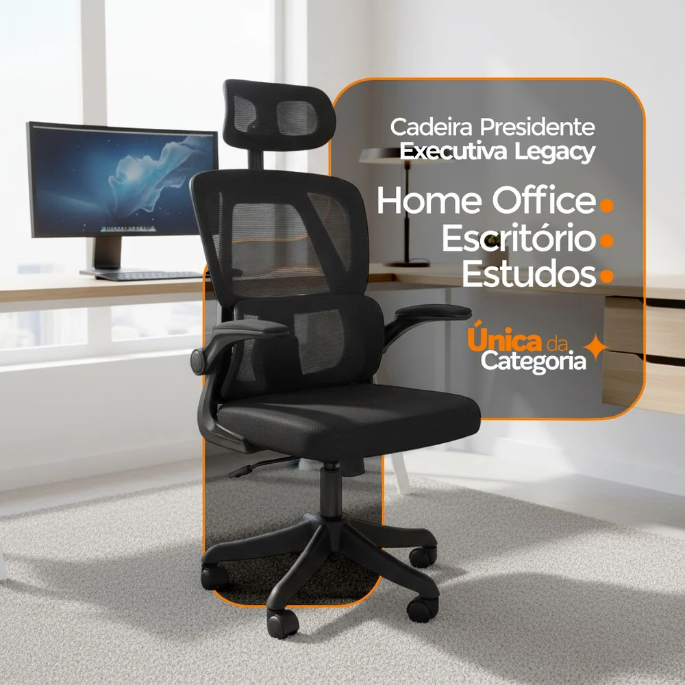 Imagem 5 de 5 do produto Cadeira De Escritório Presidente Executiva Oficial Legacy - Preto