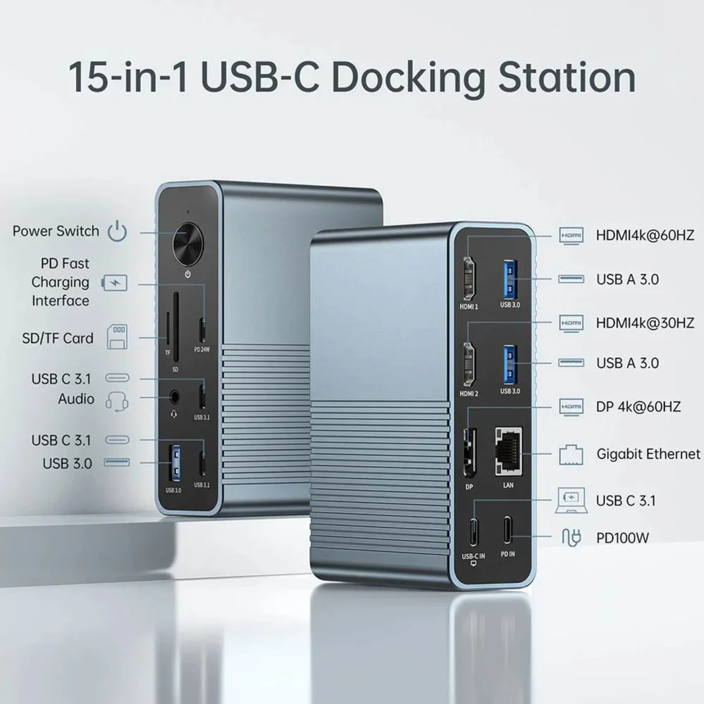 新品　ACASIS USB C ドッキングステーション 15-in-1 Produtos com até 15 OFF no PIX KaBuM