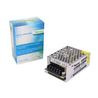 Fonte Chaveada Metal 12v 2a 24w Bivolt Com Trimpot Regulador