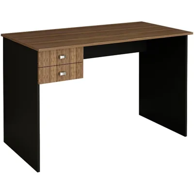 Escrivaninha Mesa Escritorio 2 Gavetas Nogal Preto