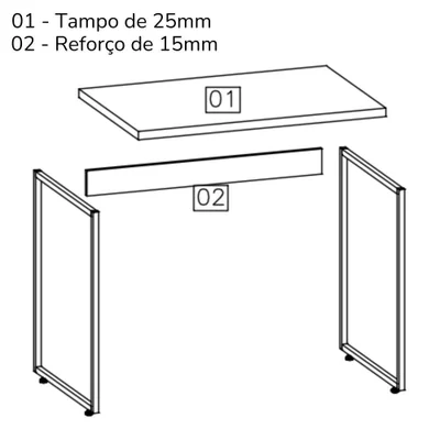 Mesa Escrivaninha Escritorio 118 Cm Li002 Canela Branco Kpb — foto 3
