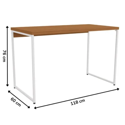 Mesa Escrivaninha Escritorio 118 Cm Li002 Canela Branco Kpb — foto 4