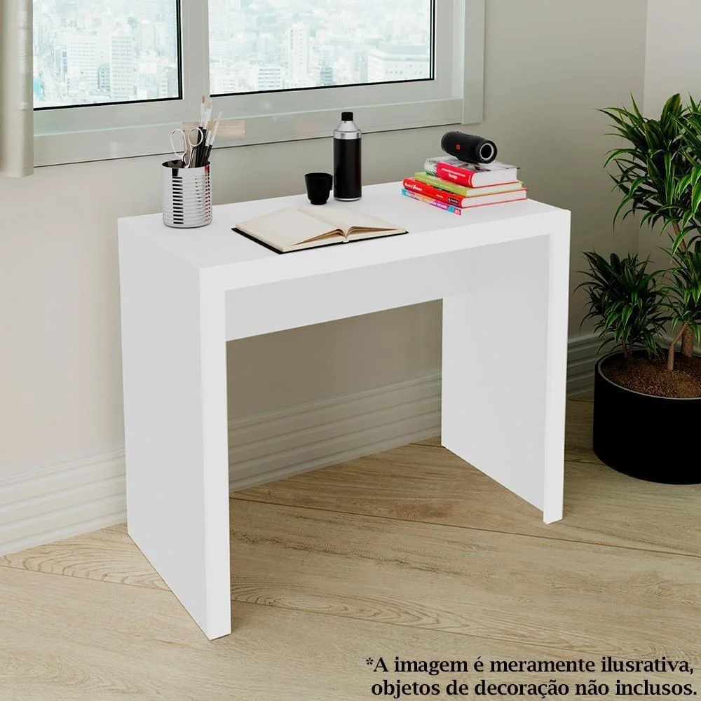 Imagem 3 de 5 do produto Escrivaninha Mesa Escritorio Me4139 Branco Tecno Mobili