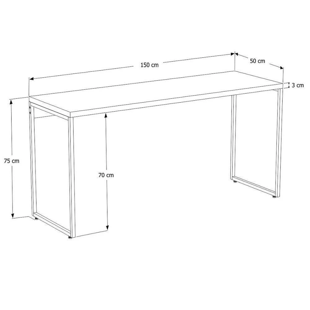 Imagem 3 de 4 do produto Mesa De Escritório Escrivaninha 150cm Dynamica Industrial C08 Carvalho Dark