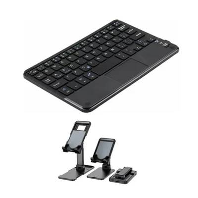Teclado Recarregável + Suporte P/ Tablet Galaxy S9 Fe 10.9