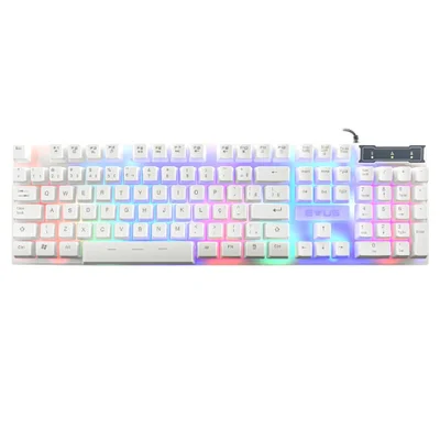 Teclado Gamer Usb Evus Tc-10w Candy Semi Mec Branco LED