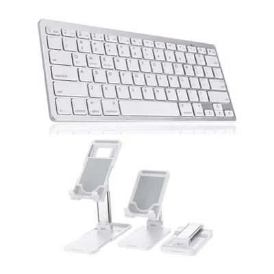 Teclado Bluetooth Para Tablet Air 4 + Suporte De Apoio Branco