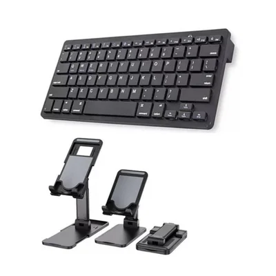 Teclado Bluetooth P/galaxy S7 T875 10,5+sup Apoio Preto