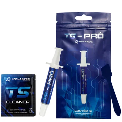 Pasta Térmica Implastec Ts Pro 4g, Espátula + Sachê Cleaner Cor Cinza