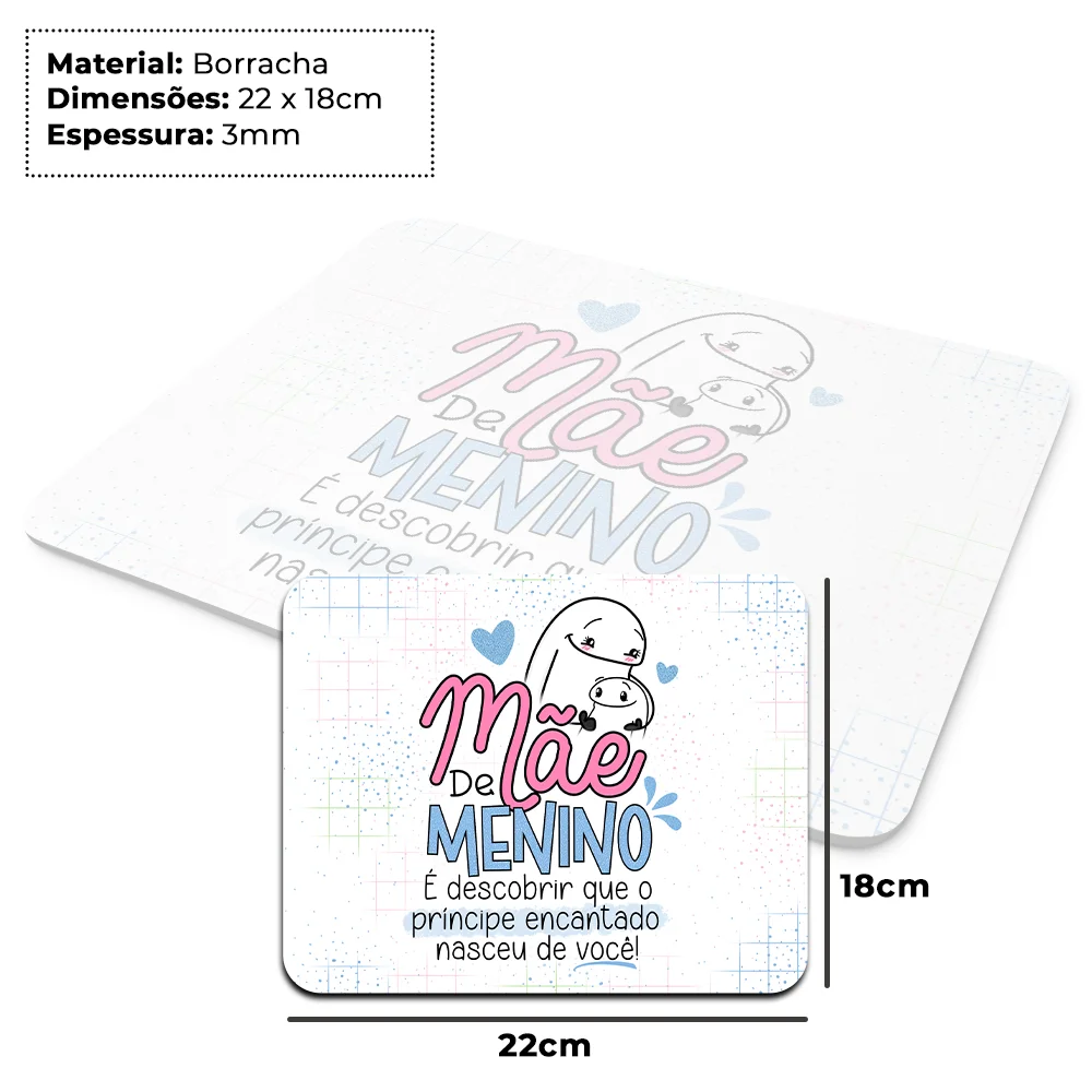 Imagem 4 de 4 do produto Mouse Pad Flork Mães - Mãe De Menino - 22x18