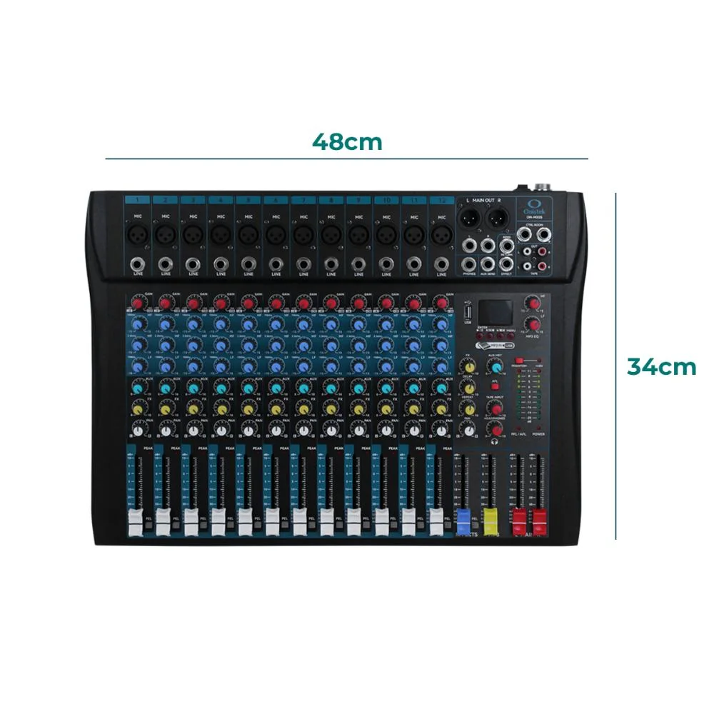 Imagem 4 de 5 do produto Mesa De Som Profissional 12 Canais Usb Mp3 Display Com Equalização Por Canal