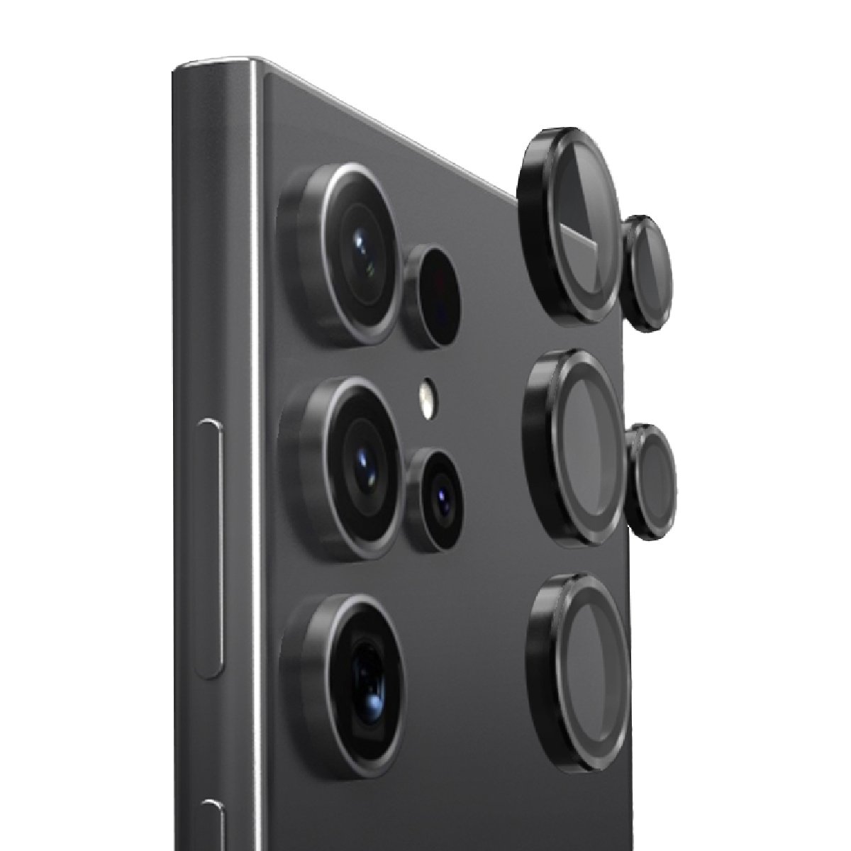 Kit Película Lente Câmera Lisa Ou Brilho Compatível Com Samsung Galaxy Fe Plus Ultra Cor:preto Lisa;tamanho:s24 Plus