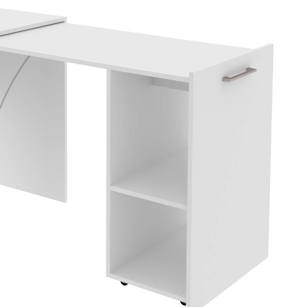 Imagem 4 de 5 do produto Escrivaninha Multiuso Retratil 2 Nicho Me4170 Branco