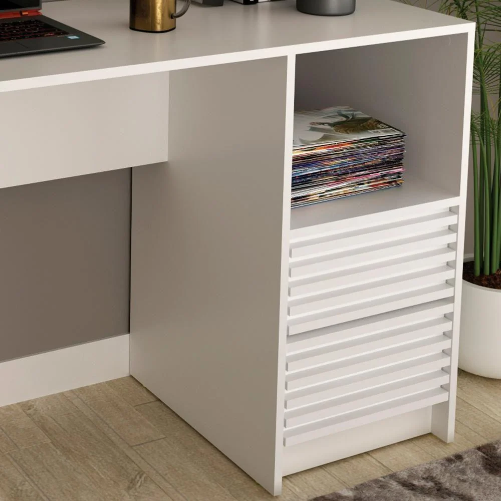 Imagem 5 de 5 do produto Escrivaninha Gaveteiro Ripado 1 Prateleira