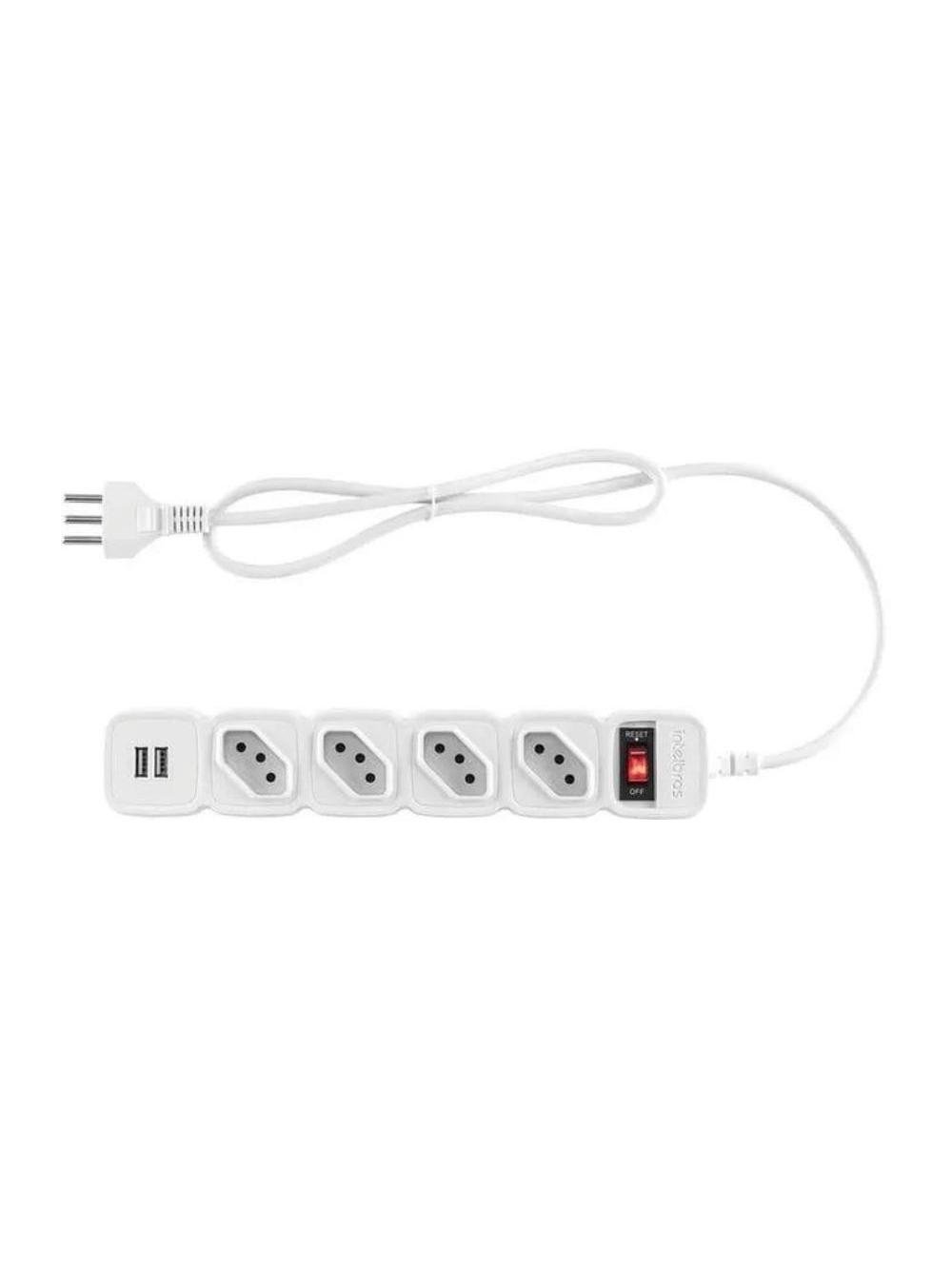 Protetor Eletronico Intelbras Epe204 4 Tomadas 2 Usb Branco