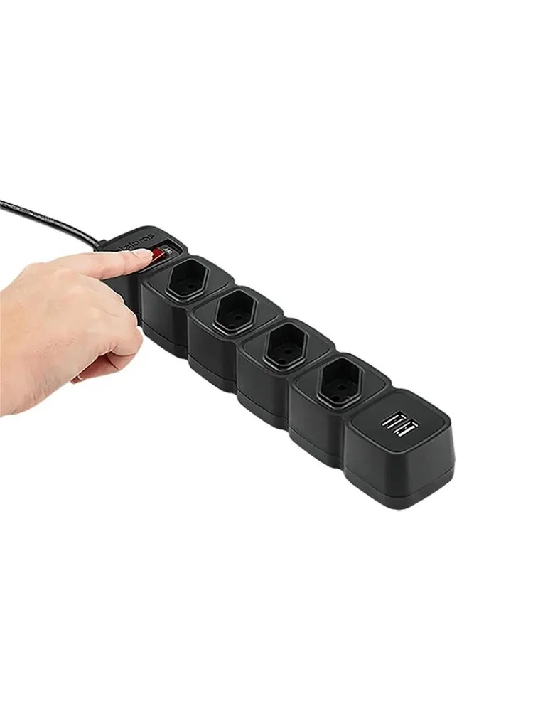 Imagem 2 de 5 do produto Protetor Eletrico Intelbras Epe204 4 Tomadas 2 Usb Preto