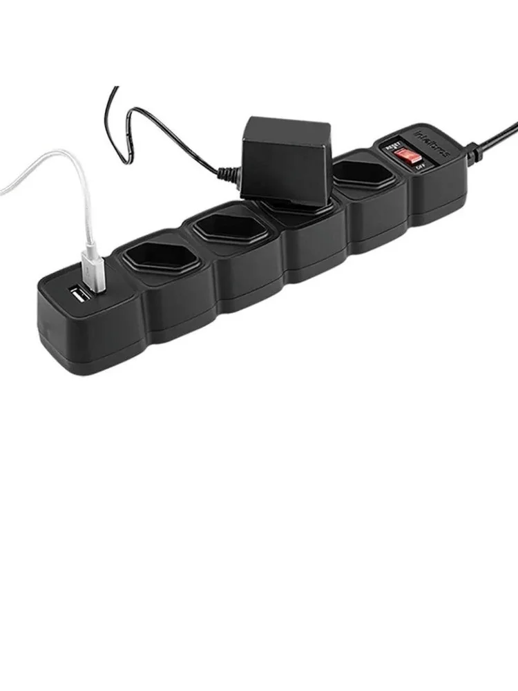 Imagem 4 de 5 do produto Protetor Eletrico Intelbras Epe204 4 Tomadas 2 Usb Preto